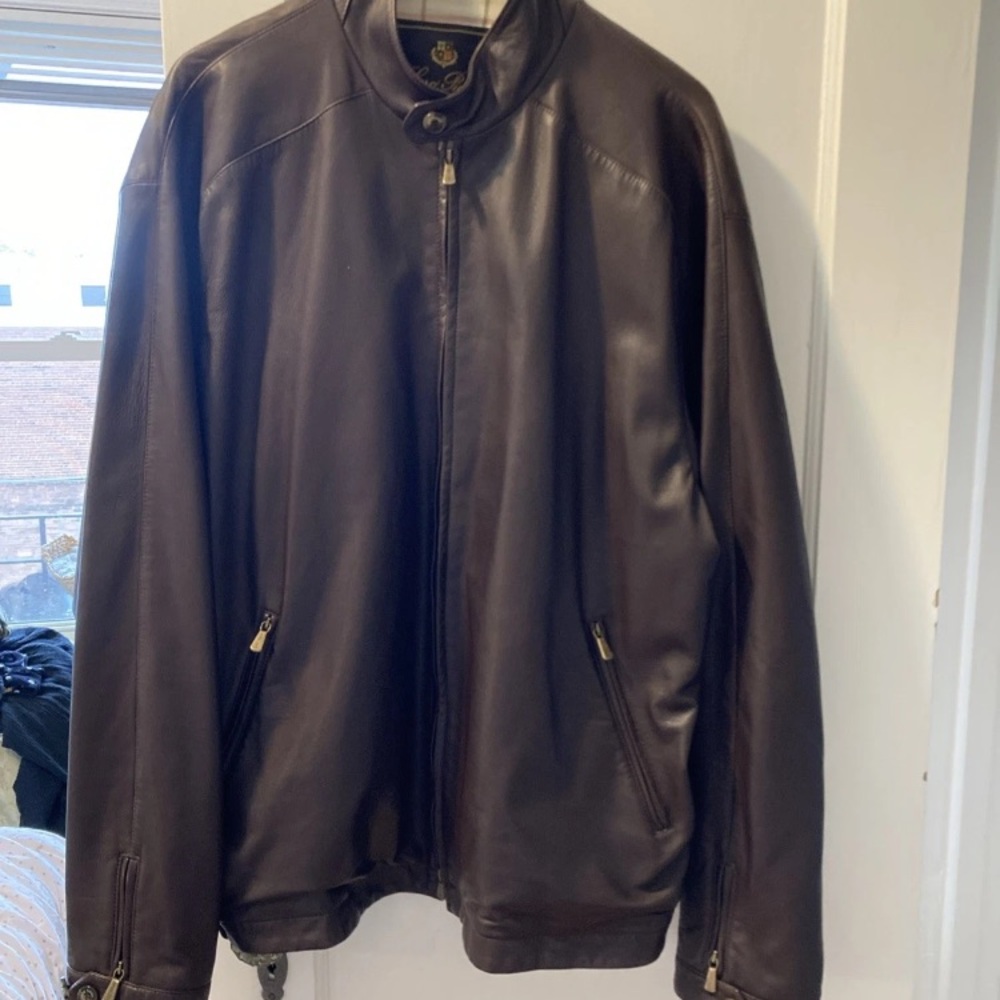 Loro Piana Dark Brown Leather jacket NWT
